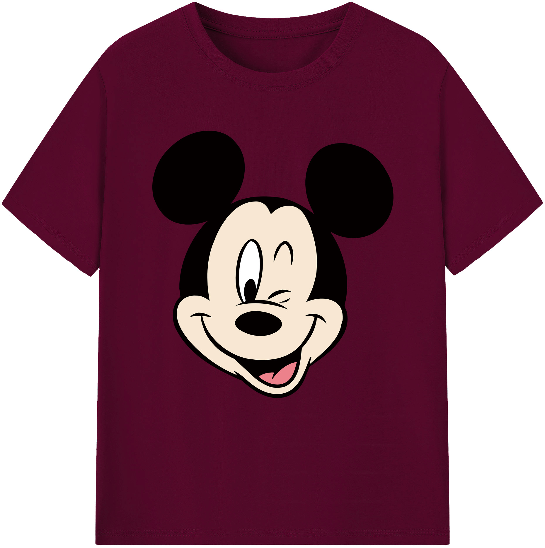 （画像用） ミッキーマウス Mickey Mouse レディースカジュアルプリントTシャツ（綿100％）
